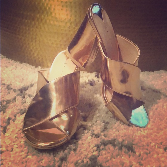 Rose Gold Metalic Mules - Picture 1 of 5